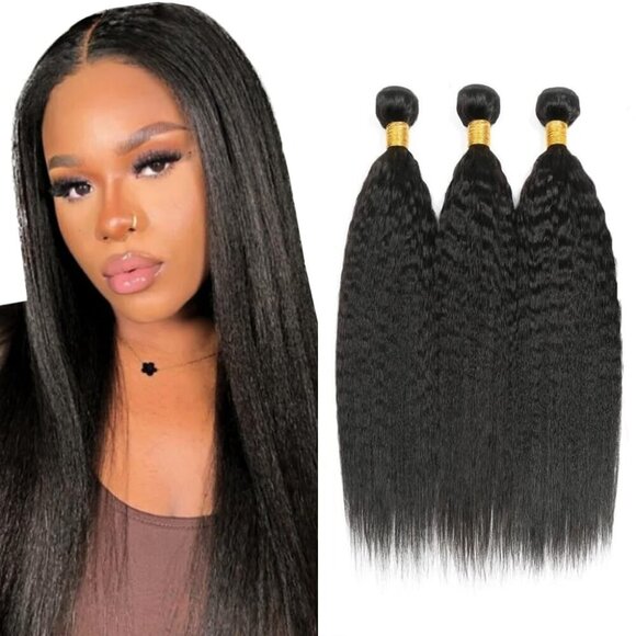 Human Hair Bundles 16-20 Inch Kinky Wave Virgin Unprocessed Natural Black